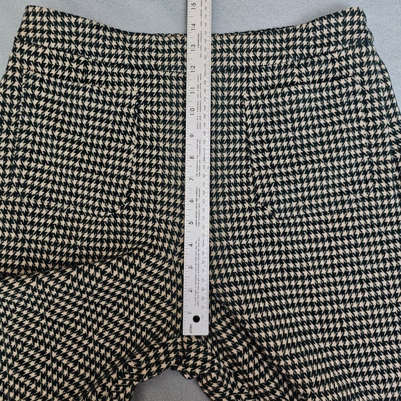 JODIFL Wide Leg Pants Houndstooth Green Cream Cropped L Elasic Waist Pull On NEW - Picture 11 of 13